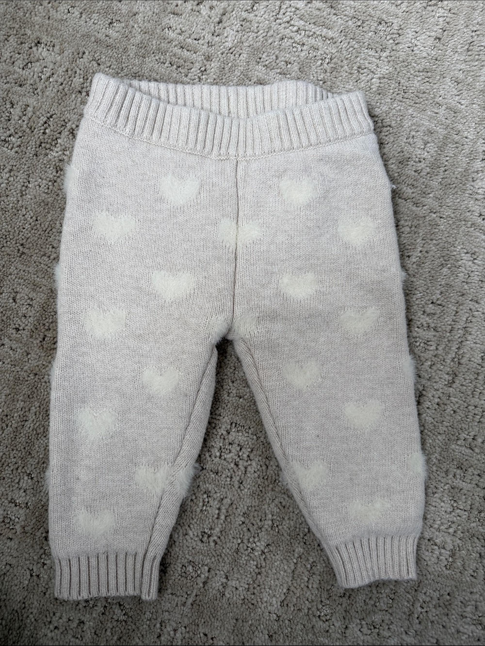 Janie and Jack Fuzzy Heart pants 6-12 months